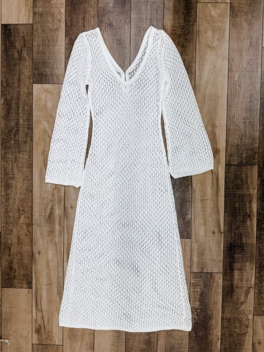 Cream Cover Uo Long Sleeve Open Back Dress - Picture 7 of 9